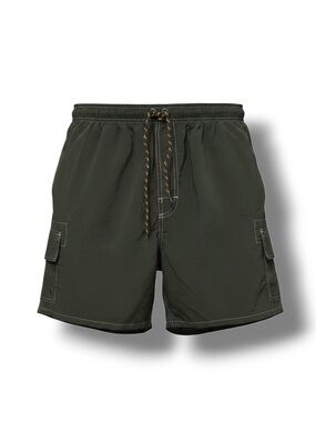 Catalina Vintage 90s Mens Swim Trunks, Dark Green, size XL